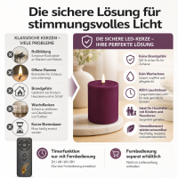 Deluxe Homeart LED Kerze mit Timerfunktion Violett