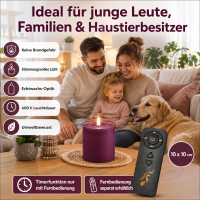 Deluxe Homeart LED Kerze mit Timerfunktion Violett