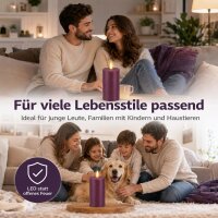 Deluxe Homeart LED Kerze mit Timerfunktion Violett