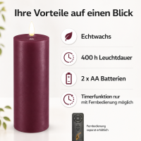 Deluxe Homeart LED Kerze mit Timerfunktion Violett