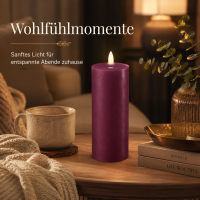 Deluxe Homeart LED Kerze mit Timerfunktion Violett
