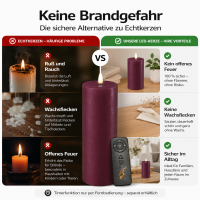 Deluxe Homeart LED Kerze mit Timerfunktion Violett
