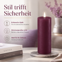 Deluxe Homeart LED Kerze mit Timerfunktion Violett