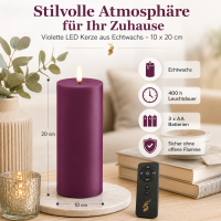 Deluxe Homeart LED Kerze mit Timerfunktion Violett