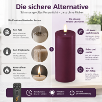 Deluxe Homeart LED Kerze mit Timerfunktion Violett