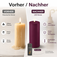 Deluxe Homeart LED Kerze mit Timerfunktion Violett