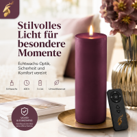 Deluxe Homeart LED Kerze mit Timerfunktion Violett