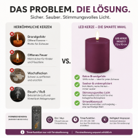 Deluxe Homeart LED Kerze mit Timerfunktion Violett