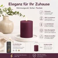 Deluxe Homeart LED Kerze mit Timerfunktion Violett