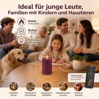 Deluxe Homeart LED Kerze mit Timerfunktion Violett