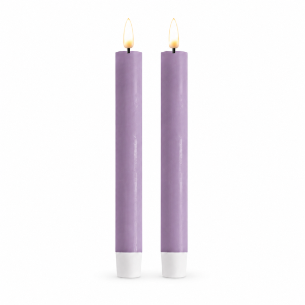 Deluxe Homeart LED Kerze Violett Stabkerze 24 cm
