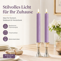 Deluxe Homeart LED Kerze Violett Stabkerze 24 cm