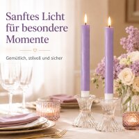 Deluxe Homeart LED Kerze Violett Stabkerze 24 cm