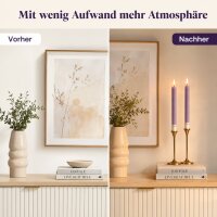Deluxe Homeart LED Kerze Violett Stabkerze 24 cm
