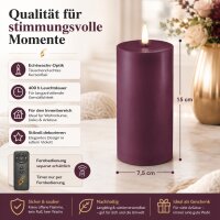 Deluxe Homeart LED Kerze mit Timerfunktion Violett