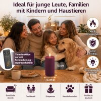 Deluxe Homeart LED Kerze mit Timerfunktion Violett