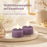 Deluxe Homeart LED Kerze mit Timerfunktion Violett Teelicht