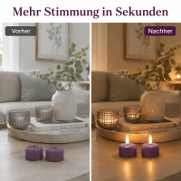 Deluxe Homeart LED Kerze mit Timerfunktion Violett Teelicht