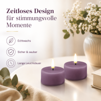 Deluxe Homeart LED Kerze mit Timerfunktion Violett Teelicht