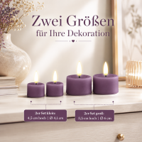 Deluxe Homeart LED Kerze mit Timerfunktion Violett Teelicht