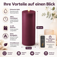 Deluxe Homeart LED Kerze mit Timerfunktion Violett