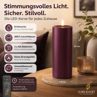Deluxe Homeart LED Kerze mit Timerfunktion Violett