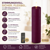 Deluxe Homeart LED Kerze mit Timerfunktion Violett