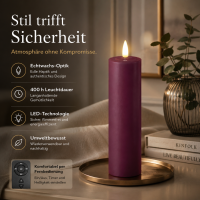 Deluxe Homeart LED Kerze mit Timerfunktion Violett