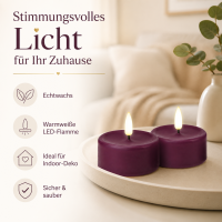 Deluxe Homeart Violett Großes Teelicht