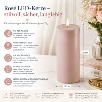 Deluxe Homeart LED Kerze mit Timerfunktion Rose