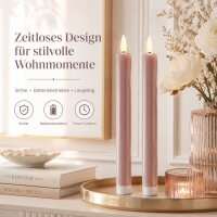 Deluxe Homeart LED Kerze Rose Stabkerze 24 cm