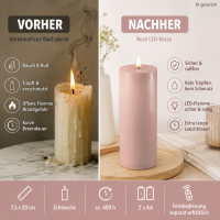 Deluxe Homeart LED Kerze mit Timerfunktion Rose