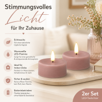 Deluxe Homeart LED Kerze Rose Großes Teelicht
