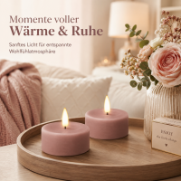 Deluxe Homeart LED Kerze Rose Großes Teelicht