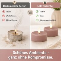Deluxe Homeart LED Kerze Rose Großes Teelicht