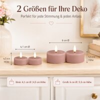 Deluxe Homeart LED Kerze Rose Großes Teelicht