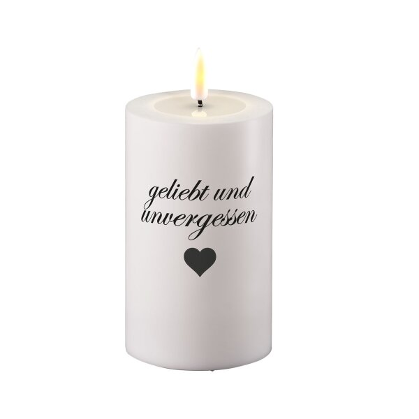 LED Grabkerze Deluxe Homeart Trauerkerze Indoor und Outdoor Wasserdicht IP 44- ( Geliebt und unvergessen )