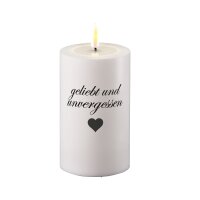 LED Grabkerze Deluxe Homeart Trauerkerze Indoor und Outdoor Wasserdicht IP 44- ( Geliebt und unvergessen )