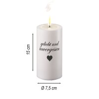 LED Grabkerze Deluxe Homeart Trauerkerze Indoor und Outdoor Wasserdicht IP 44- ( Geliebt und unvergessen )