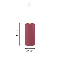 Deluxe Homeart LED Kerze mit Timerfunktion Magenta