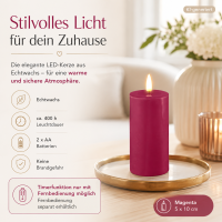 Deluxe Homeart LED Kerze mit Timerfunktion Magenta