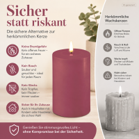Deluxe Homeart LED Kerze mit Timerfunktion Magenta