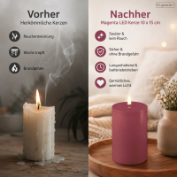 Deluxe Homeart LED Kerze mit Timerfunktion Magenta