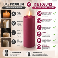 Deluxe Homeart LED Kerze mit Timerfunktion Magenta
