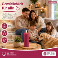 Deluxe Homeart LED Kerze mit Timerfunktion Magenta