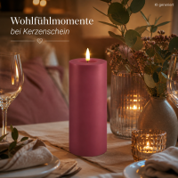 Deluxe Homeart LED Kerze mit Timerfunktion Magenta