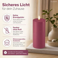 Deluxe Homeart LED Kerze mit Timerfunktion Magenta