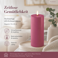 Deluxe Homeart LED Kerze mit Timerfunktion Magenta