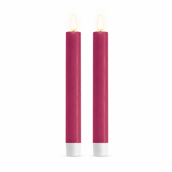 Deluxe Homeart LED Kerze Magenta Stabkerze 24 cm