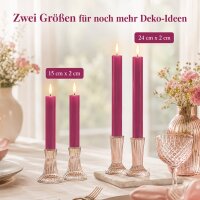 Deluxe Homeart LED Kerze Magenta Stabkerze 24 cm